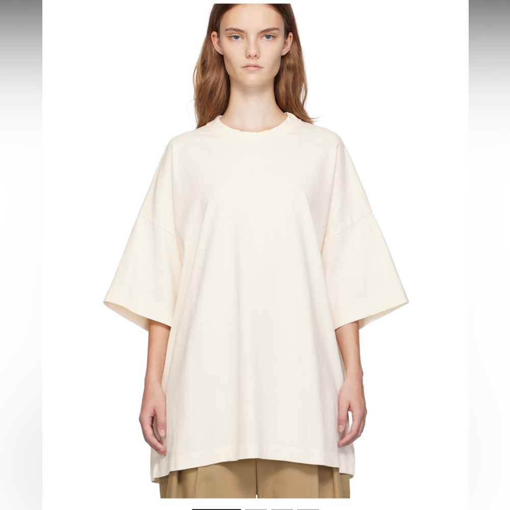 Fear of God Cream Heavy Cotton Crew Neck Short Sleeve Tshirt. Size Large